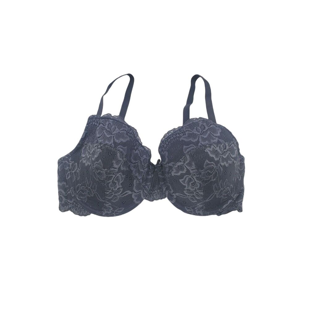 Dorina‎ Bra 36D Womens Blue Padded Floral Lace Wired Adjustable Straps
